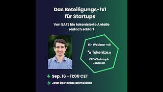 Tokenize.it x Startup Insider: Das Beteiligungs 1x1 für Startups