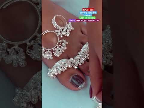 New designer silver three different size dulhan ghunghru bichiya, with 70% discount #shorts #silver