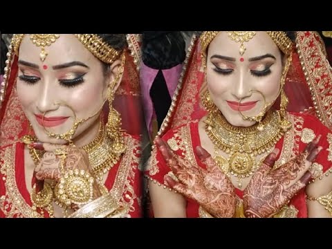 गलोइ दुल्हन मेकअप कम से कम बजट मे कैसे करे spring  me||Bridal ||step by step in hindi||(class 22)