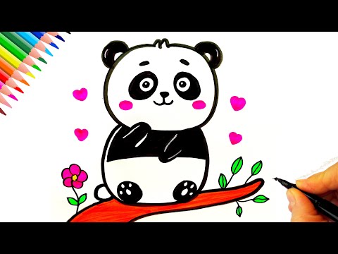 Sevimli Panda Çizimi 🐼 Panda Nasıl Çizilir? - Panda Çizimleri - How To Draw a Cute Panda  Panda Draw