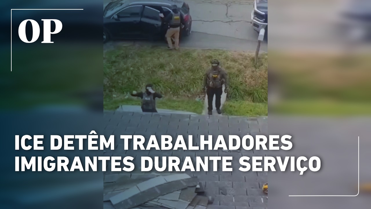 Agentes do ICE detêm imigrantes em telhado de casa durante obra nos EUA TV Online Agentes do ICE detêm imigrantes em telhado de casa durante obra nos EUA