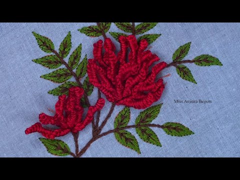 "3D Hand Embroidery Flower Design Tutorial | Step-by-Step Stitching Guide"