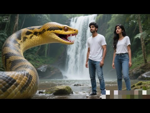 Caught on Camera: Massive Anaconda Emerges at Waterfall! || snake video | snake movie