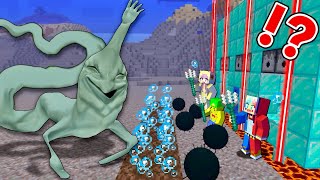 巨大な海洋生物【シーハンドモンスター】VS 水中セキュリティハウス🌊【マイクラ マインクラフト】ぽっぴんず