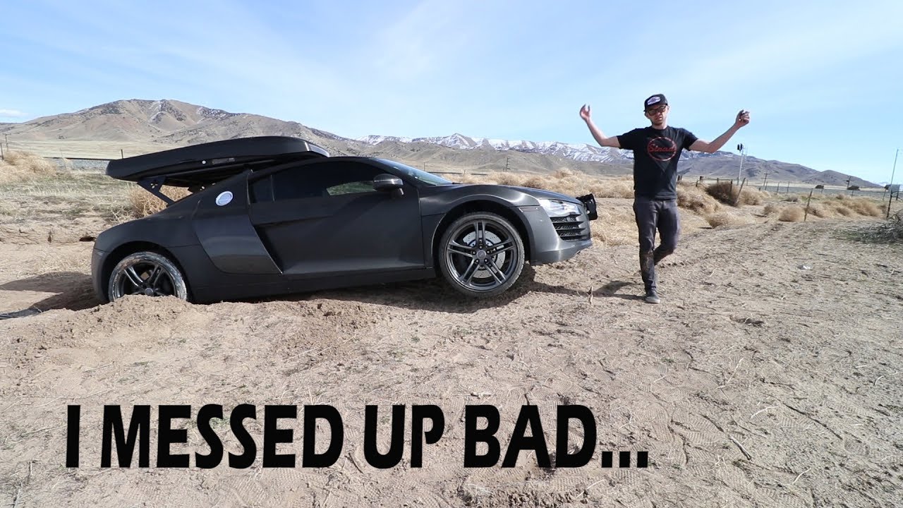 Drove my Audi R8 into a Ditch STUCK IN THE MIDDLE OF THE DESERT