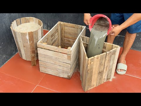 Amazing Ideas from Cement and Pine Pallets / How to make unique flower pots to decorate the garden