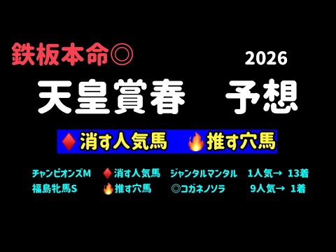 【競馬予想】　天皇賞春　予想　2026