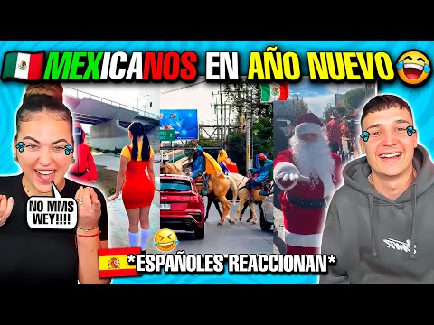 MEXICANOS EN AÑO NUEVO **MEMES de TIKTOK** MIS SOBRINOS REACCIONAN 🇪🇸😂