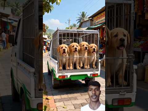 Grandmother saves cute puppies from the butcher 😭 #ai #baby #save