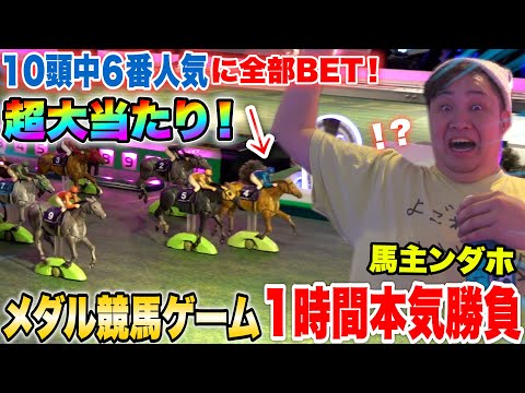 【大当たり】競馬のメダルゲームで人気薄に全BETしたらまさかの大逆転大当たり！？