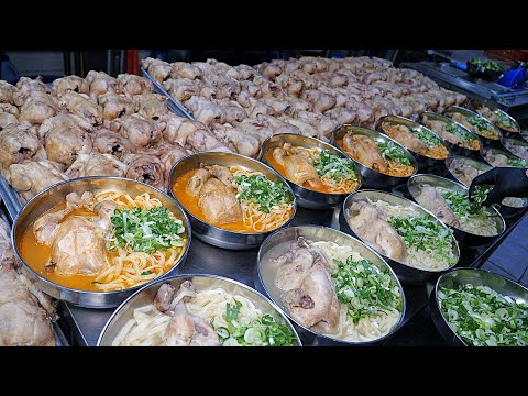 하루 200그릇 완판! 닭한마리 통째로 올려주는? 역대급 퀄리티 닭한마리 해물 칼국수 / Chicken Seafood Noodles / Korean street food