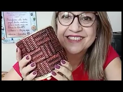 DIY Ideia de lata decorada em aula ao vivo com tapete emborrachado