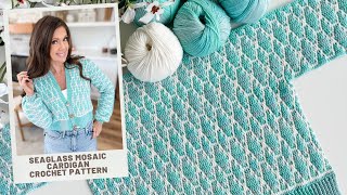 Seaglass Mosaic Cardigan Crochet pattern: Inset Mosaic Tutorial