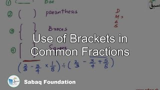 Use of Brackets in Common Fractions