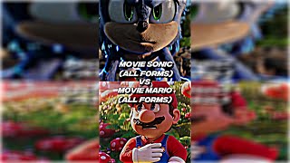 Movie Sonic Vs Movie Mario (All Forms)