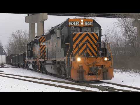 W&LE Cleveland train Campbell to Berea chase plus a colorful bonus train