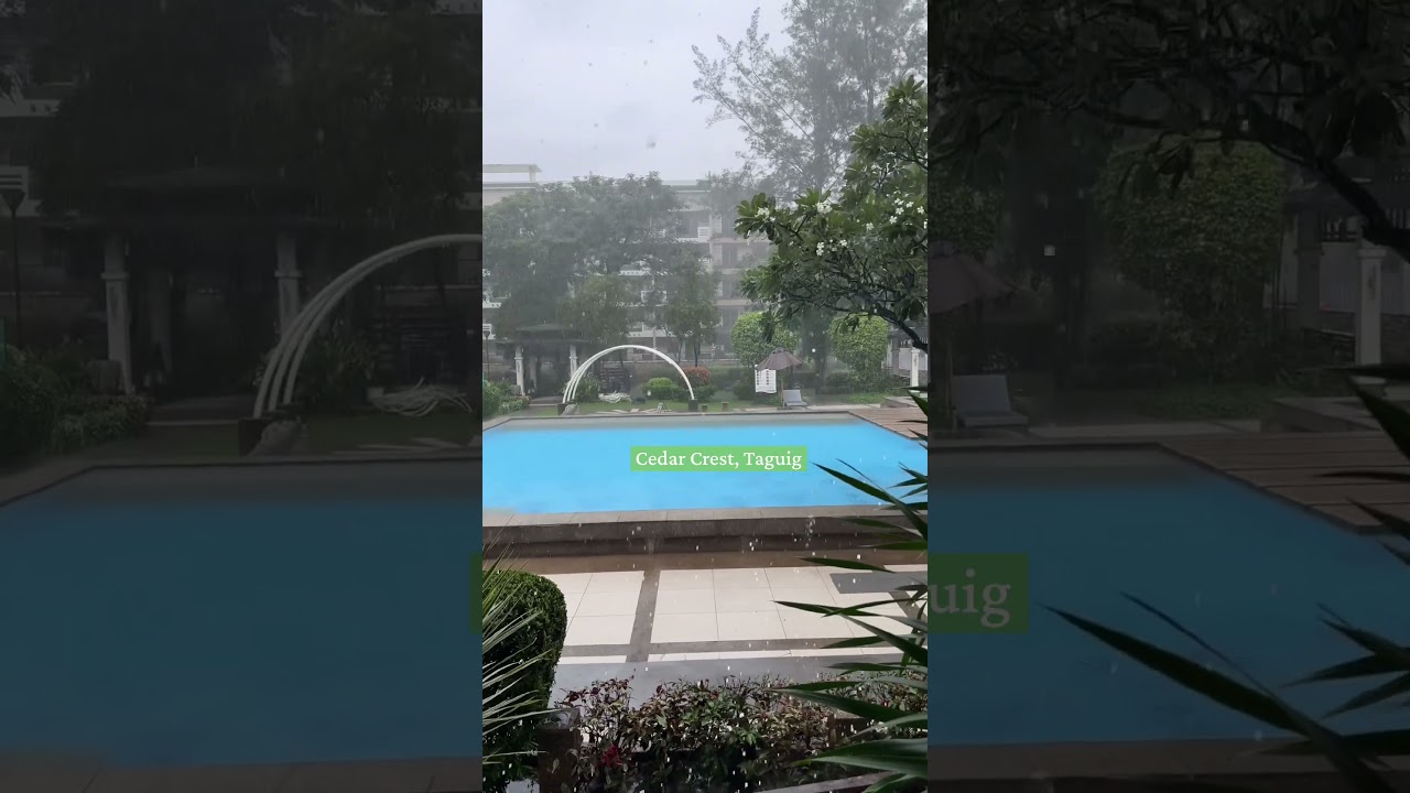 Rainy Day at Cedar Crest Taguig 🌧️🏊 | Peaceful Pool Ambience