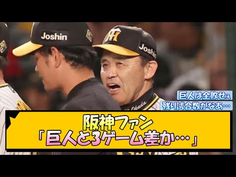 阪神ファン「巨人と3ゲーム差か…」【なんJ/2ch/5ch/ネット 反応 まとめ/阪神タイガース/岡田監督】