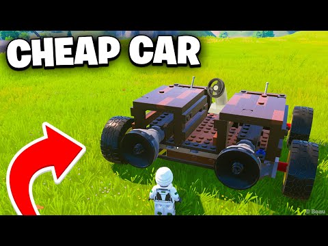 How to make a CHEAP CAR in LEGO Fortnite with TURNING and STEERING