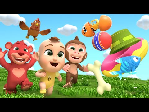 Eeny Meeny Miny Moe with Animals🐻🙉 | Baby Nursery Rhymes & Kids Songs