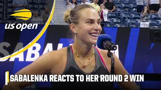 Aryna Sabalenka after second round win: 'I'm glad I was able to handle the pressure' | 2025 US Open