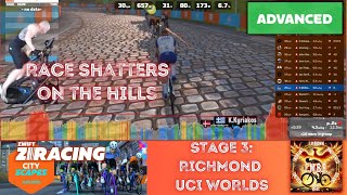 Zwift Racing - Cityscapes Stage 3 - Richmond UCI Worlds + Core 2 Sensor Heat Training Update