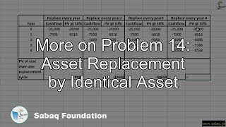 More on Problem 14: Asset Replacement by Identical Asset