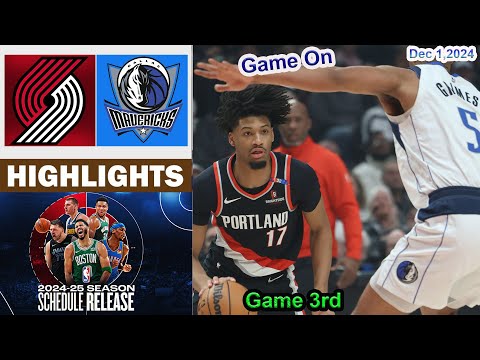 Dallas Mavericks vs Portland Trail Blazers 3rd QTR Game Highlights | NBA Season Dec 1, 2024