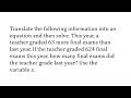 Solving Equations and Verifying Solutions