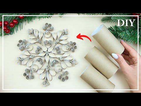 ❄ Удивительно красивая Снежинка из втулок - Легко! 🎄 Новогодние поделки Snowflake DIY NataliDoma