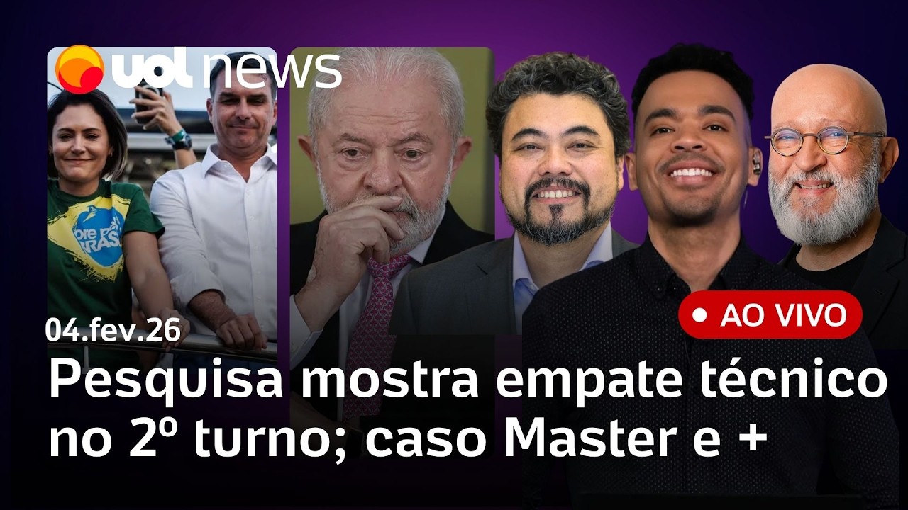Lula teria empate com Flávio, Tarcísio e Michelle Bolsonaro, diz pesquisa; caso Master e + notícias