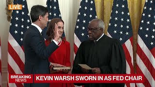 Thumbnail for the video "Kevin Warsh Sworn in as New Federal Reserve Chair" from Bloomberg Television
