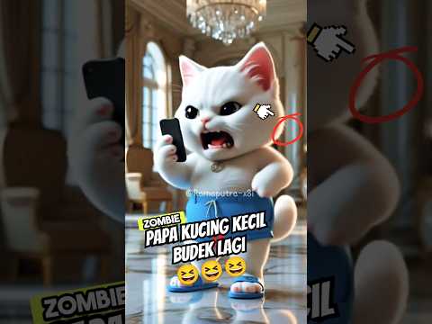 Papa kucing kecil budek lagi 😆 #kucinglucu #kucingcomel #kucingai #animation