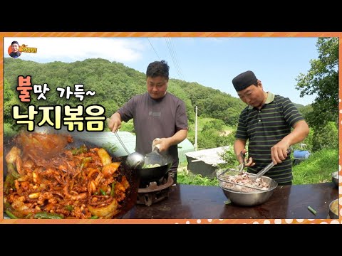 노루궁뎅이버섯 넣은 매콤한 "낙지볶음" 밥도둑 이네유~/ 노루궁뎅이버섯 분양 합니다.