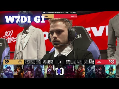 GG vs 100 | Week 7 Day 1 S12 LCS Summer 2022 | Golden Guardians vs 100 Thieves W7D1 Full Game