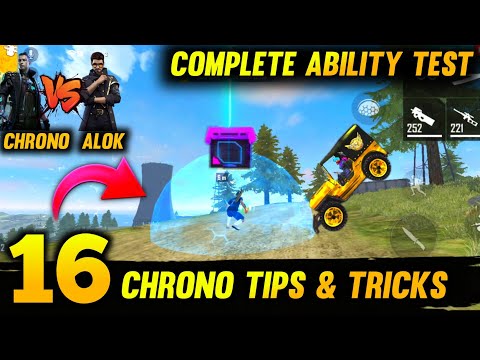 CHRONO ABILITY TEST | CHRONO VS ALOK | 16 CHRONO TIPS & TRICKS FOR FREE FIRE