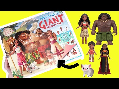 Moana 2 DIY Giant Activity Book with Stickers, Coloring, and Character Dolls
