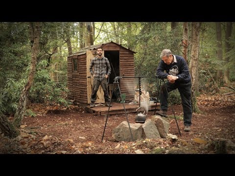 Off Grid Cabin in the Forest - Roast Chestnuts, Woodstove (Camp in the Woods)