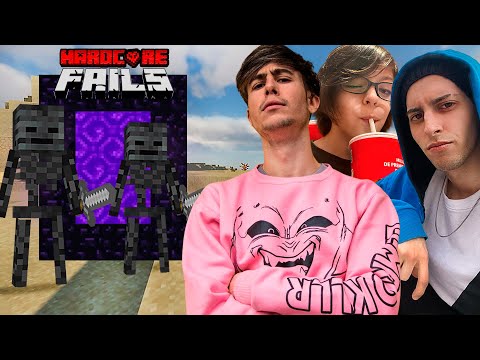 FAILS y CLIPS 😂 MINECRAFT HARDCORE ⛏ | ROBLEIS, THIAGO y RUSHLAI