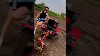 rotary plough in agriculture, mini tractor. Part M06