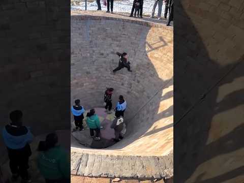 The children descended into the well of death and then