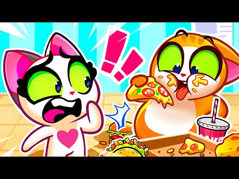 Learn to Share Food | Don't Overeat | Healthy Habits for Kids | Useful Cartoons | Purr-Purr Stories