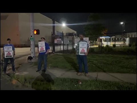 YouTube video thumbnail: More Than 3,200 Boeing Fighter jet Workers go on Strike