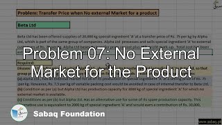 Problem 07: No External Market for the Product