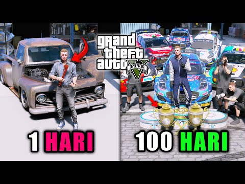 100 HARI DI GTA 5 !! DARI SEORANG MEKANIK BENGKEL SAMPE MENJADI JUARA RALLY INDONESIA GTA 5 MOD