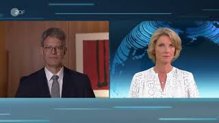 15.08.2025 ZDF heute Marietta Slomka interviewt Verkehrsminister Patrick Schnieder zu DB-Chef Lutz