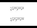 Simplifying Radicals and Exponents