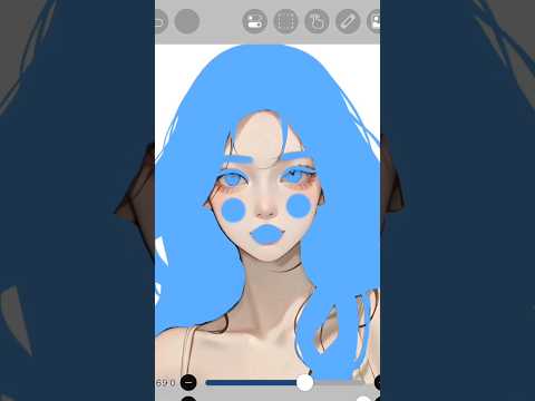 anime blue hair colour art #anime #drawing #asmr #viral #shorts