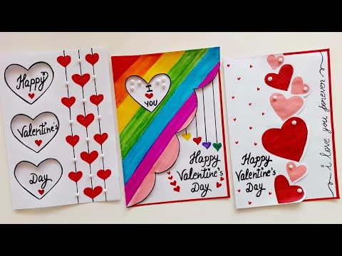 3 cute 😍white paper Happy Valentines Day greeting card making idea 2025 • DIY Valentine's day gift🎁