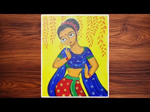 Bengali Folk Art Easy Drawing | Jamini Roy Style Drawing